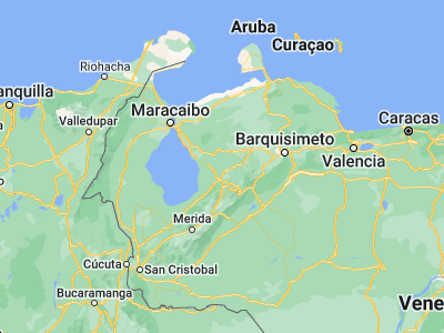 Map showing location of El Paradero (9.77233, -70.61544)