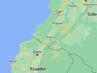 Map showing location of El Peñol (1.45987, -77.44544)