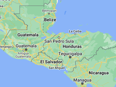 Map showing location of El Perico (15.08333, -88.1)