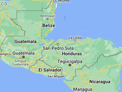 Map showing location of El Progreso (15.4, -87.8)