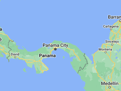 Map showing location of El Progreso (9.26667, -79.11667)