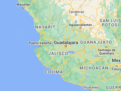 Map showing location of El Refugio (20.6714, -103.73929)