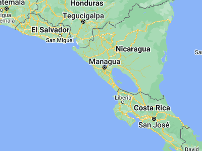Map showing location of El Rosario (11.77756, -86.37374)