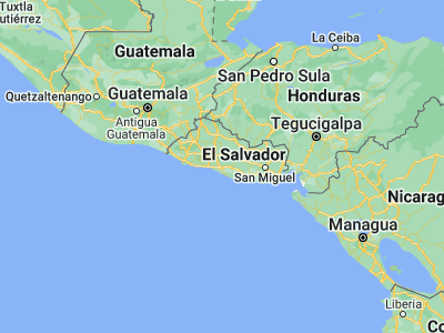 Map showing location of El Rosario (13.49778, -89.02972)