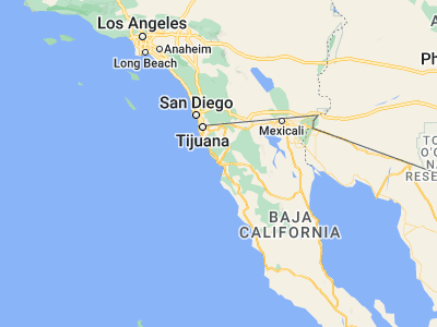 Map showing location of El Sauzal (31.89329, -116.69256)