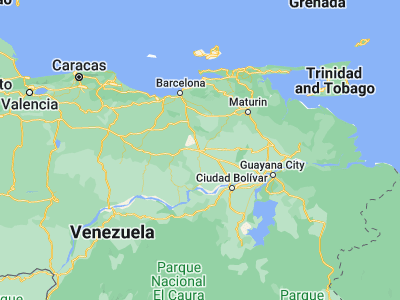 Map showing location of El Tigre (8.88752, -64.24544)
