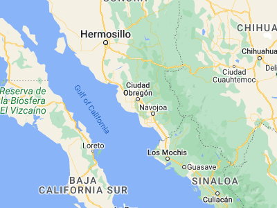 Map showing location of El Tobarito (27.36914, -109.88961)