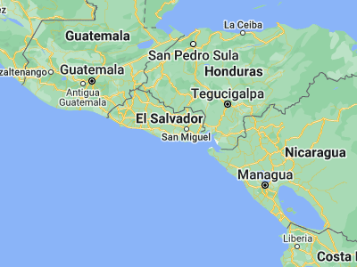 Map showing location of El Tránsito (13.35, -88.35)
