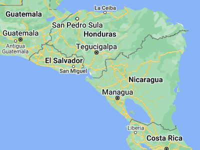 Map showing location of El Triunfo (13.11667, -87)