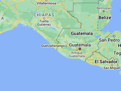 Map showing location of El Tumbador (14.86667, -91.93333)