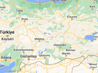 Map showing location of Elazığ (38.67431, 39.22321)