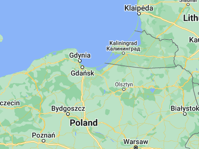 Map showing location of Elblag (54.1522, 19.40884)