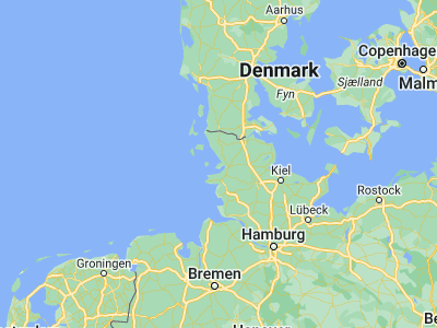 Map showing location of Elisabeth-Sophien-Koog (54.51667, 8.88333)