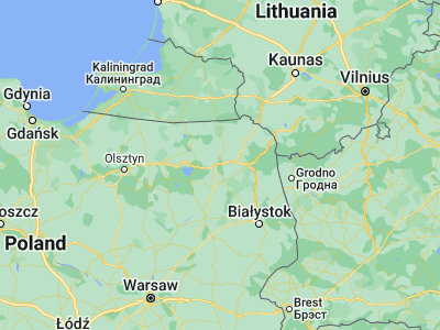 Map showing location of Ełk (53.82824, 22.36469)