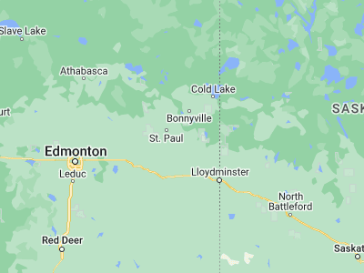 Map showing location of Elk Point (53.90017, -110.9017)