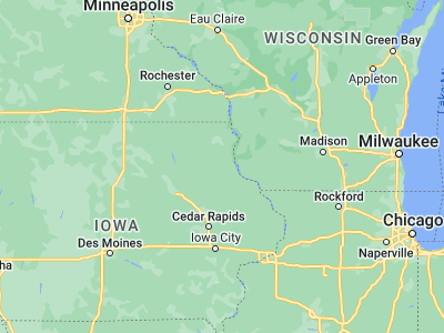Map showing location of Elkader (42.85387, -91.40542)