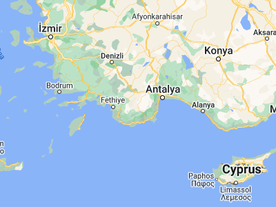 Map showing location of Elmalı (36.73583, 29.91775)