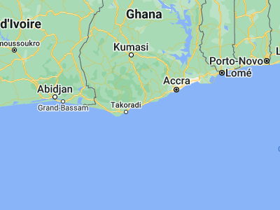 Map showing location of Elmina (5.08981, -1.34804)