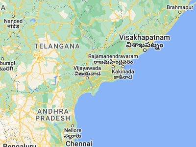 Map showing location of Elūru (16.7, 81.1)