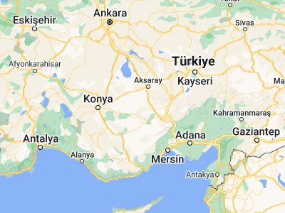Map showing location of Emirgazi (37.90222, 33.83722)