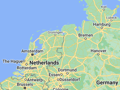 Map showing location of Emmen (52.77917, 6.90694)