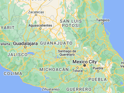 Map showing location of Empalme Escobedo (20.67197, -100.74741)