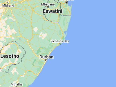 Map showing location of Empangeni (-28.76197, 31.89329)