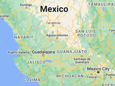 Map showing location of Encarnación de Díaz (21.52727, -102.23975)