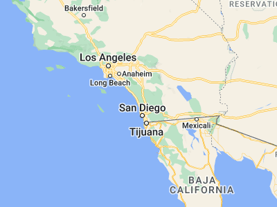 Map showing location of Encinitas (33.03699, -117.29198)