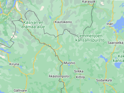 Map showing location of Enontekiö (68.38573, 23.63215)