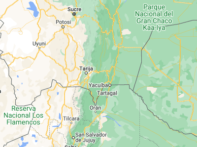 Map showing location of Entre Ríos (-21.52661, -64.17299)