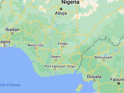 Map showing location of Enugu (6.4402, 7.4943)