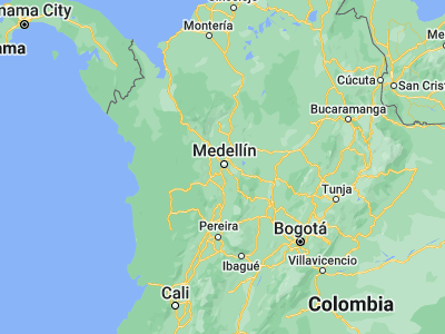 Map showing location of Envigado (6.17591, -75.59174)