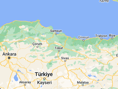 Map showing location of Erbaa (40.66889, 36.5675)