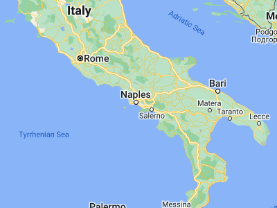 Map showing location of Ercolano (40.80631, 14.36093)