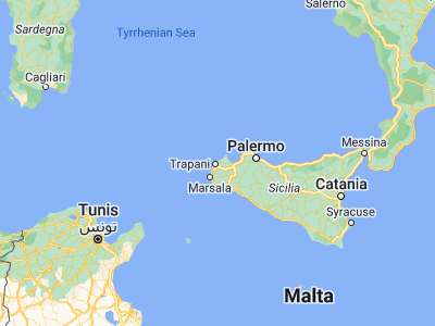 Map showing location of Erice (38.03704, 12.58653)