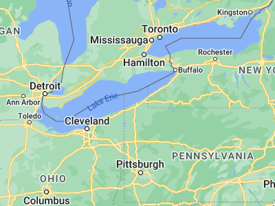 Map showing location of Erie (42.12922, -80.08506)