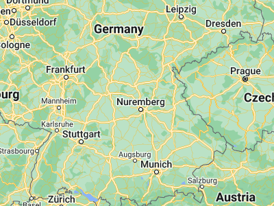 Map showing location of Erlangen (49.59561, 10.99497)