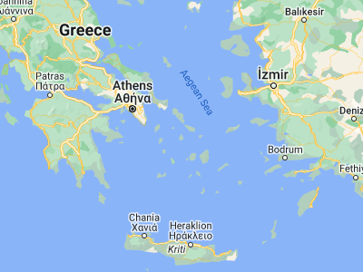 Map showing location of Ermoúpolis (37.44227, 24.94248)