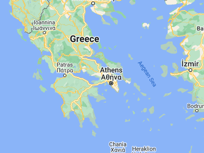 Map showing location of Erythrés (38.21667, 23.31667)