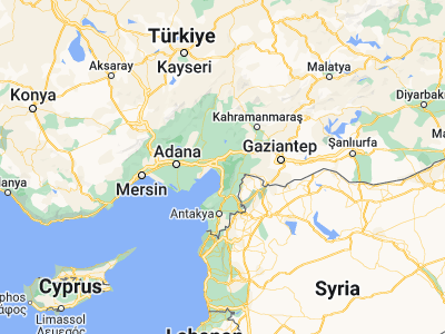 Map showing location of Erzin (36.95589, 36.2)