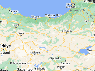 Map showing location of Erzincan (39.75222, 39.49278)