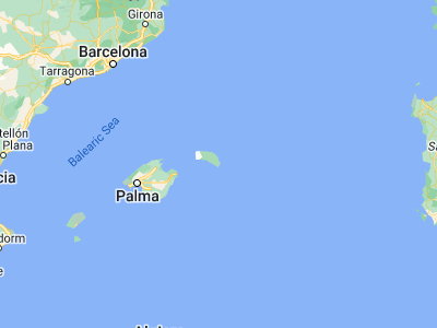 Map showing location of Es Castell (39.8776, 4.2899)