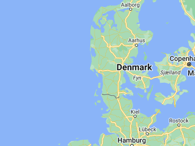 Map showing location of Esbjerg (55.46667, 8.45)