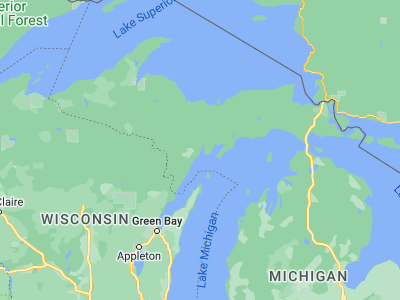 Map showing location of Escanaba (45.74525, -87.06458)