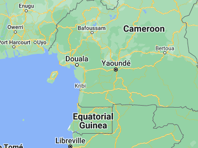 Map showing location of Eséka (3.65, 10.76667)