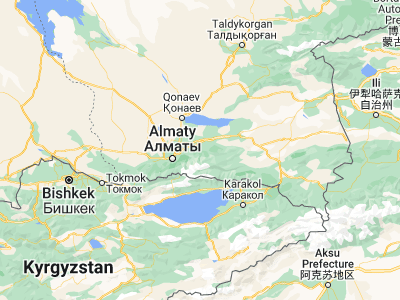 Map showing location of Esik (43.3552, 77.45245)