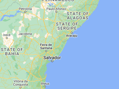 Map showing location of Esplanada (-11.79611, -37.945)