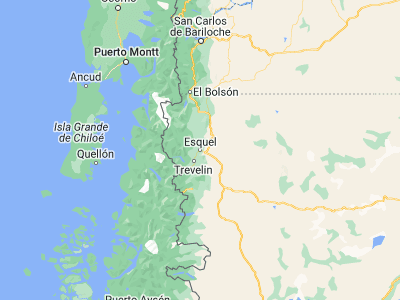 Map showing location of Esquel (-42.9, -71.31667)