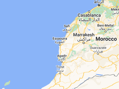Map showing location of Essaouira (31.5125, -9.77)